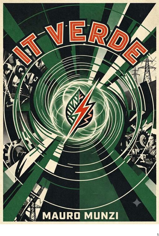 Copertina di IT Verde: manifesto costruttivista con raggi verdi e un fulmine arancione al centro.
